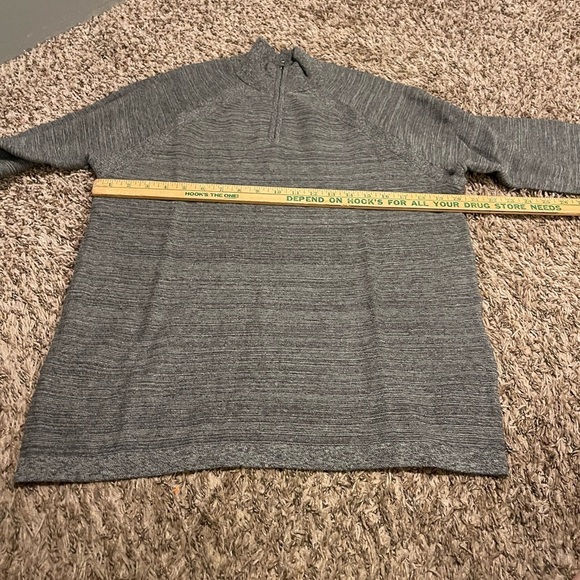 Flag and Anthem NwT Macys gray quarter zip gray cotton sweater - Picture 7 of 10